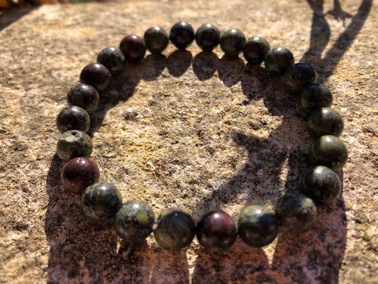 Dragon's Blood Jasper 08mm ball bracelet