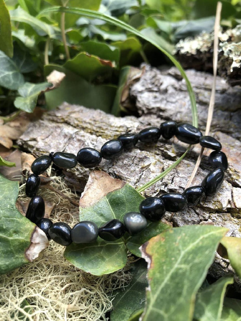 Boutique ésotérique - Lithothérapie Bracelet en Pierre Obsidienne - SOEURS