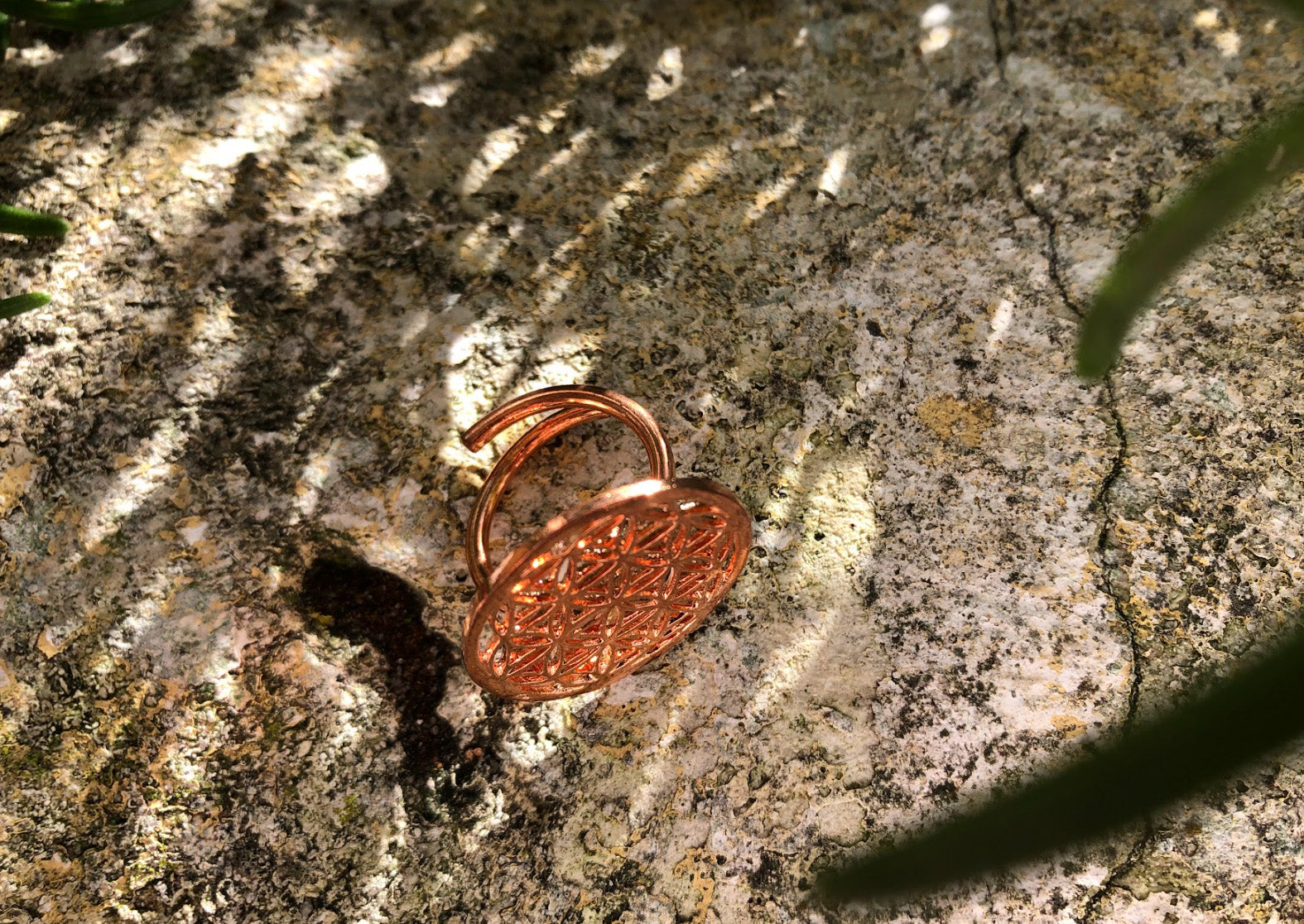 Boutique ésotérique - Bague en Argent cuivré Motif Fleur de Vie - SOEURS