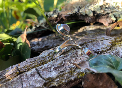 Boutique ésotérique - Lithothérapie Bague Argent & Quartz Rose- SOEURS