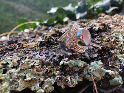 Boutique ésotérique - Bague en argent et pierre Quartz Rose - SOEURS