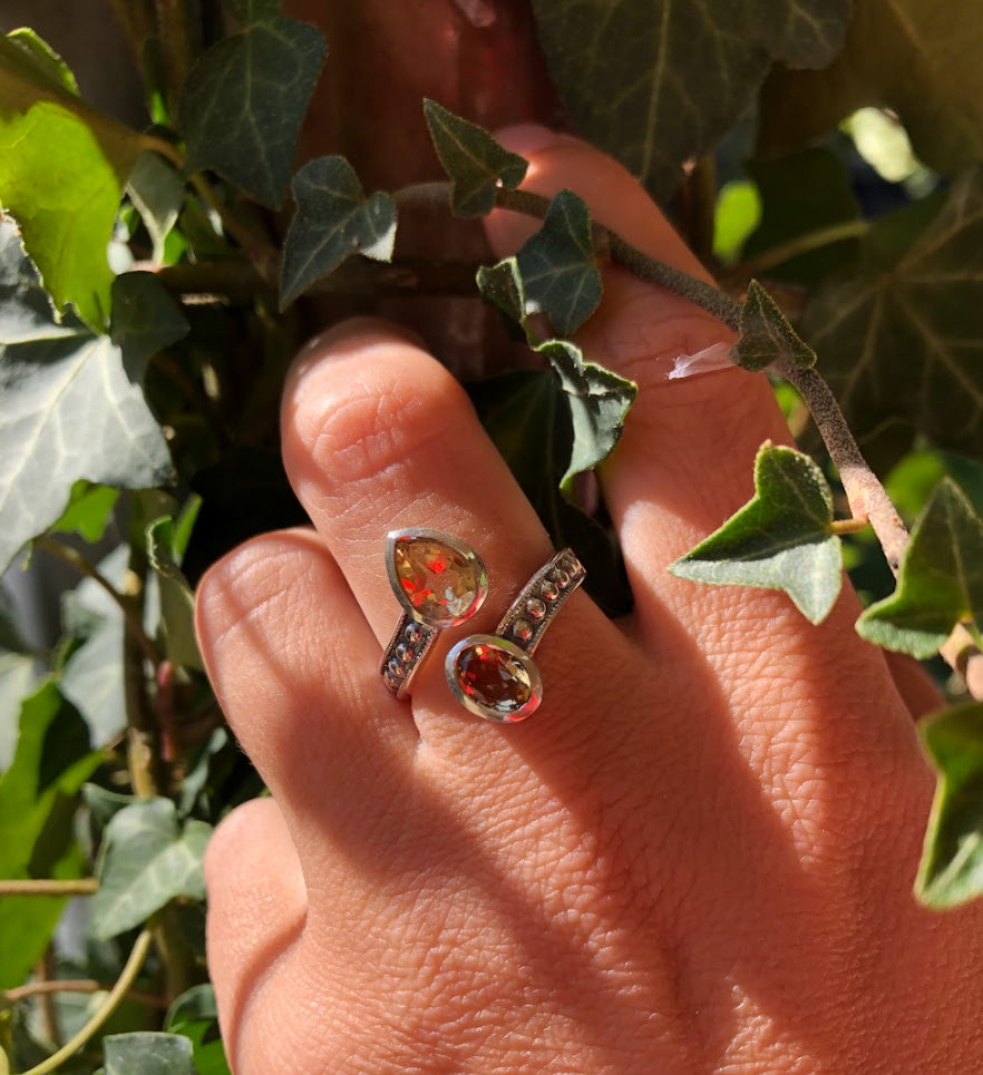 Boutique ésotérique - Lithothérapie Bague Argent & Citrine Sybil - SOEURS