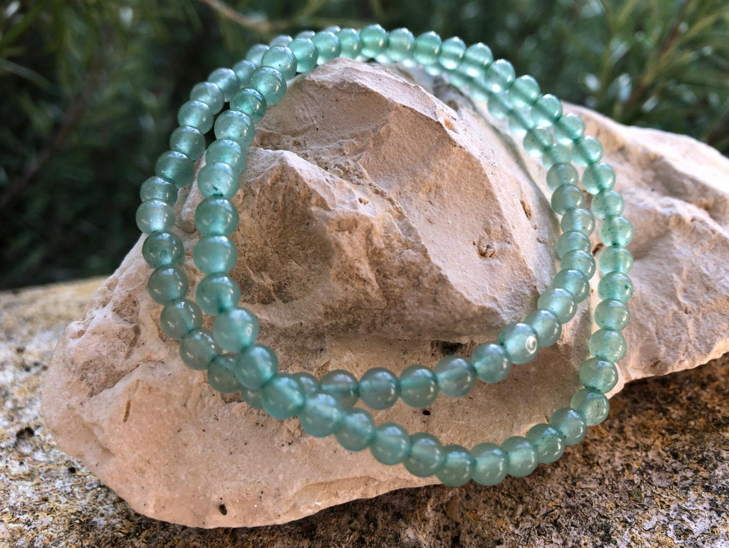 Boutique de Lithothérapie - Bracelet en pierre Aventurine Verte (perles 04mm)