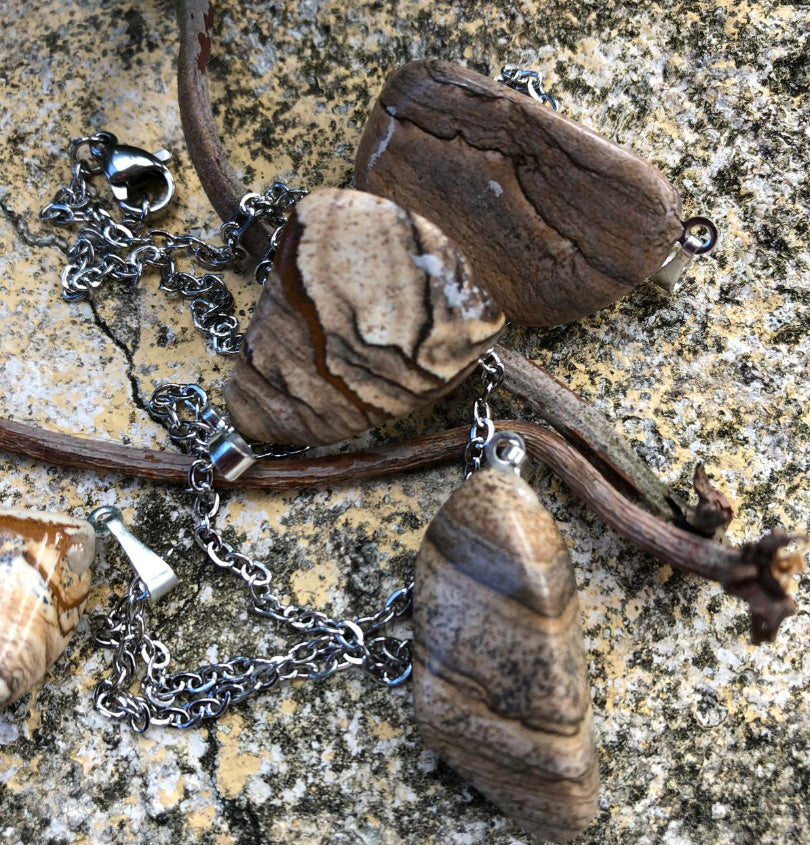 Boutique ésotérique en ligne - Pendentif en pierre Jaspe Paysage - SOEURS