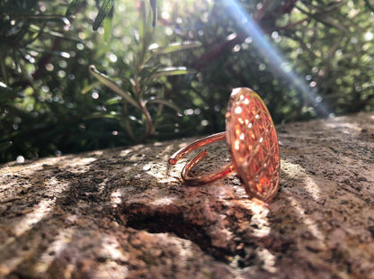 Boutique ésotérique - Bague Argent cuivré Circe et Fleur de Vie - SOEURS