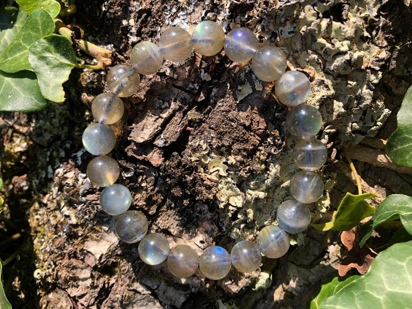 Boutique ésotérique en ligne - Bracelet en pierre Labradorite perles 08mm - SOEURS