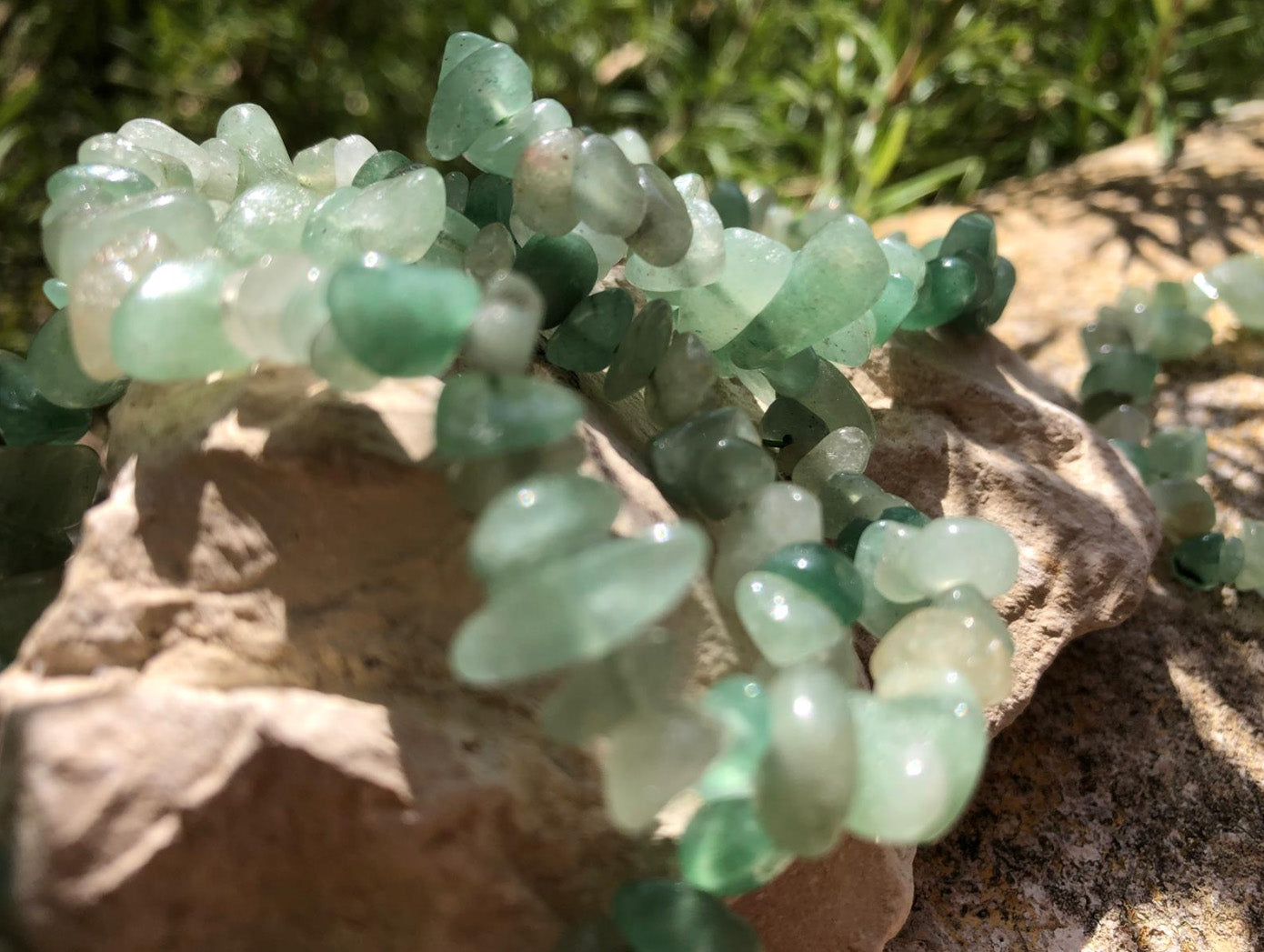 Boutique de lithothérapie en ligne - Bracelet baroque en pierre Aventurine Verte- SOEURS