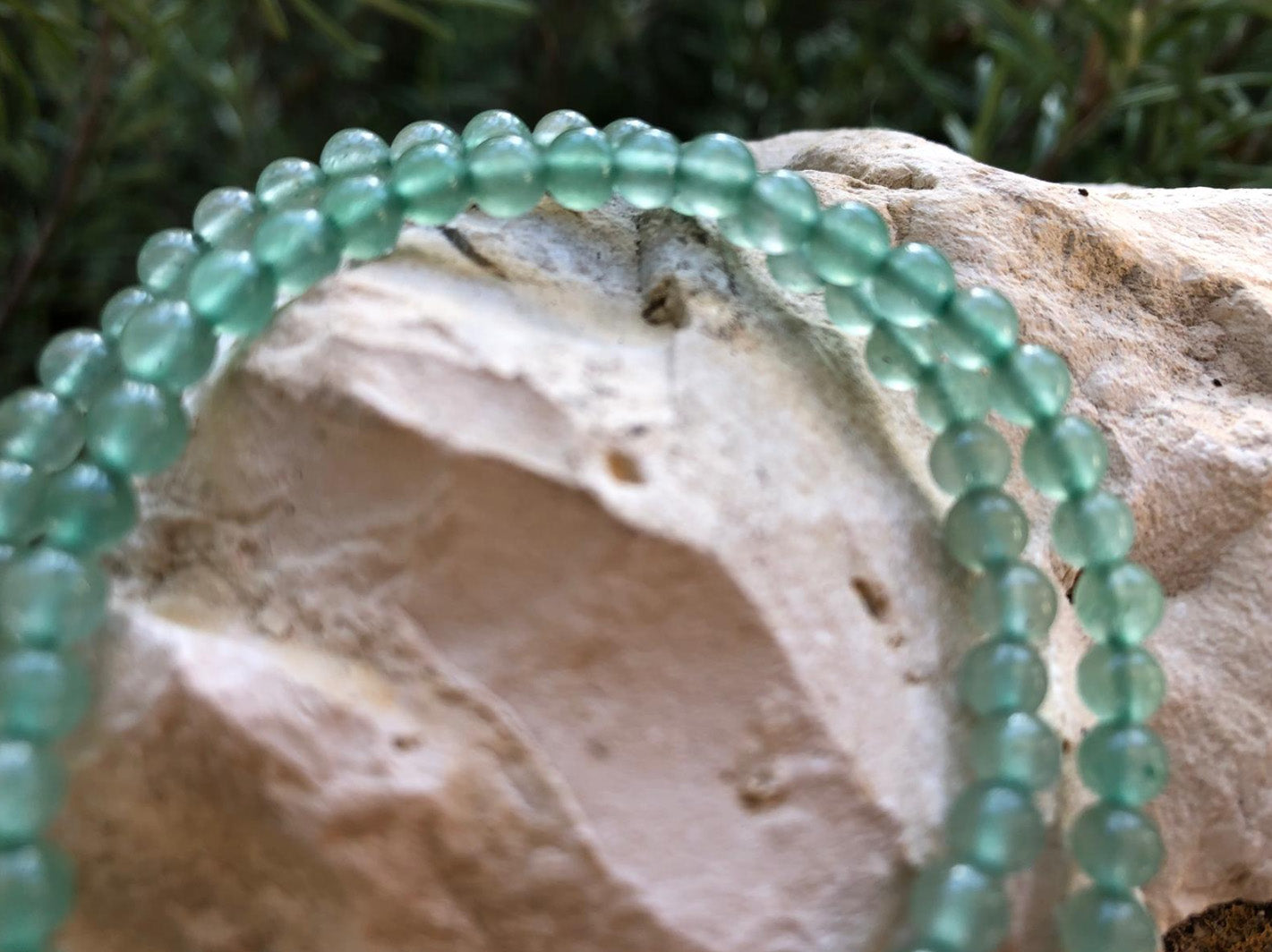 Boutique de Lithothérapie en ligne - Bracelet en pierre Aventurine Verte (perles 04mm)