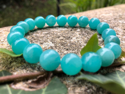 Boutique de lithothérapie - Photo d'un bracelet en Amazonite perle de 10mm