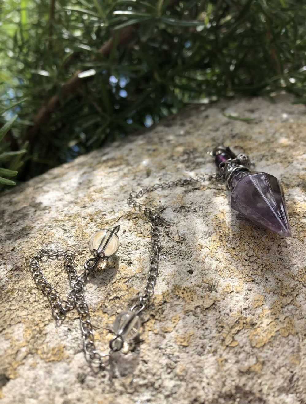 Boutique ésotérique - Lithothérapie Divination Pendule en Améthyste - SOEURS