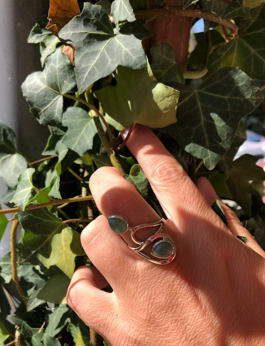 Boutique ésotérique - Lithothérapie Bague en Argent et Aventurine - SOEURS