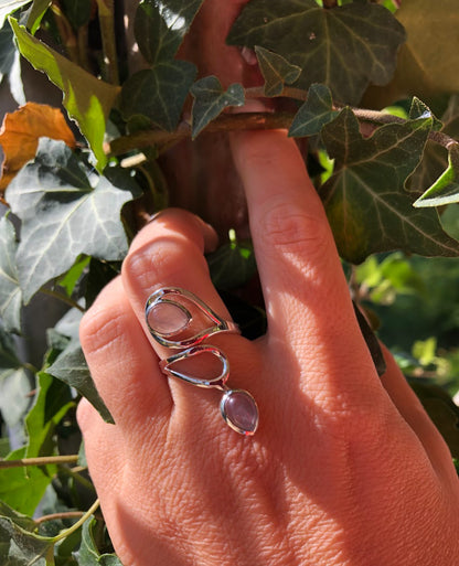 Bague Lilith en Argent et Quartz Rose