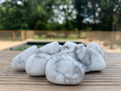 Pierre Roulée Howlite Blanche